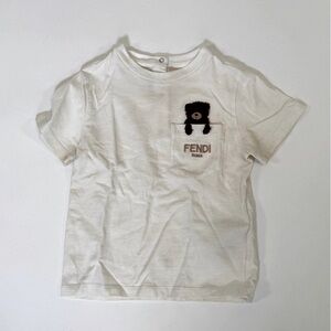 Fendi 24m Baby White T-Shirt with Bear Motif